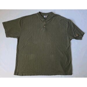 Carhartt Men's Short-Sleeve Henley Shirt – Olive Green – Size: XL Distressed